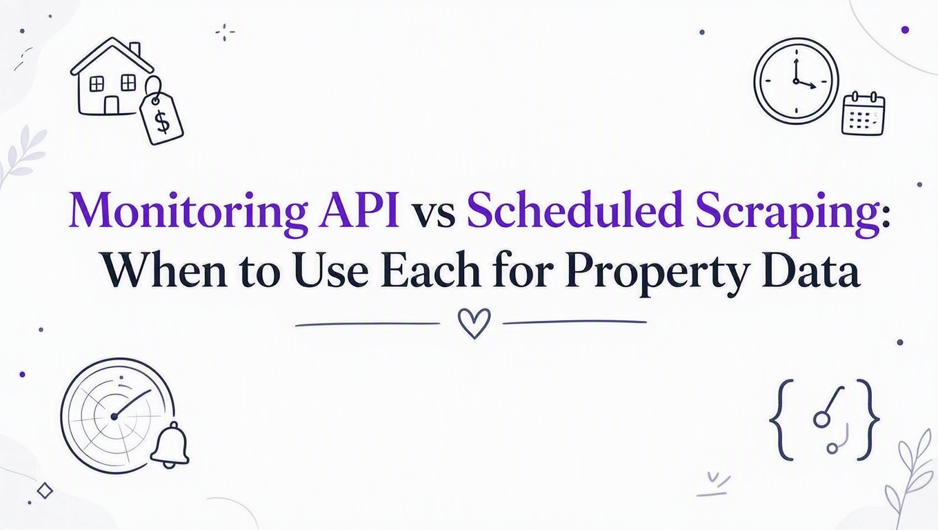 Monitoring API vs Scheduled Scraping: When to Use Each for Property Data