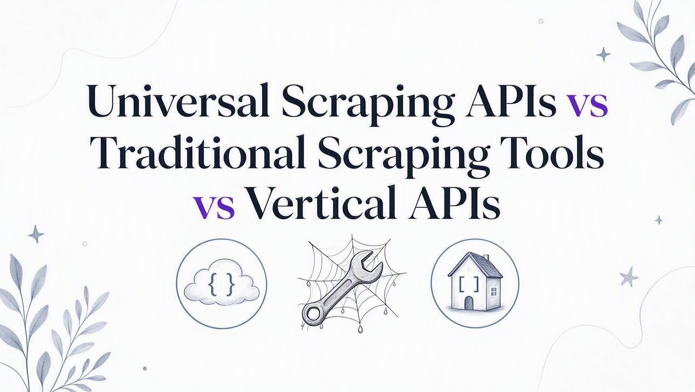 Universal Scraping APIs vs Traditional Scraping Tools vs Vertical APIs